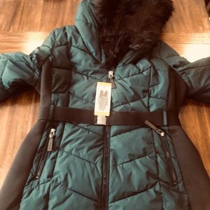 Calvin Klein PLUS SIZE Puffer coat Faux-Fur-Trim-Hooded